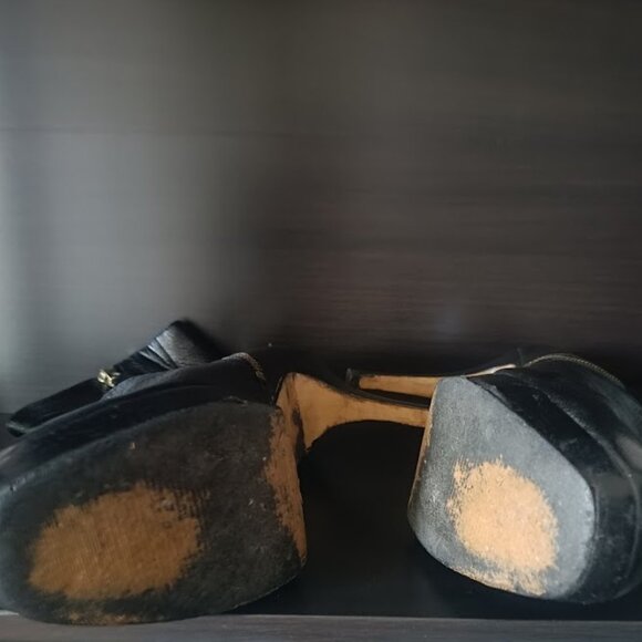 9M👢Nine West Earlene Black Leather Platform Ankle Booties - Picture 12 of 12